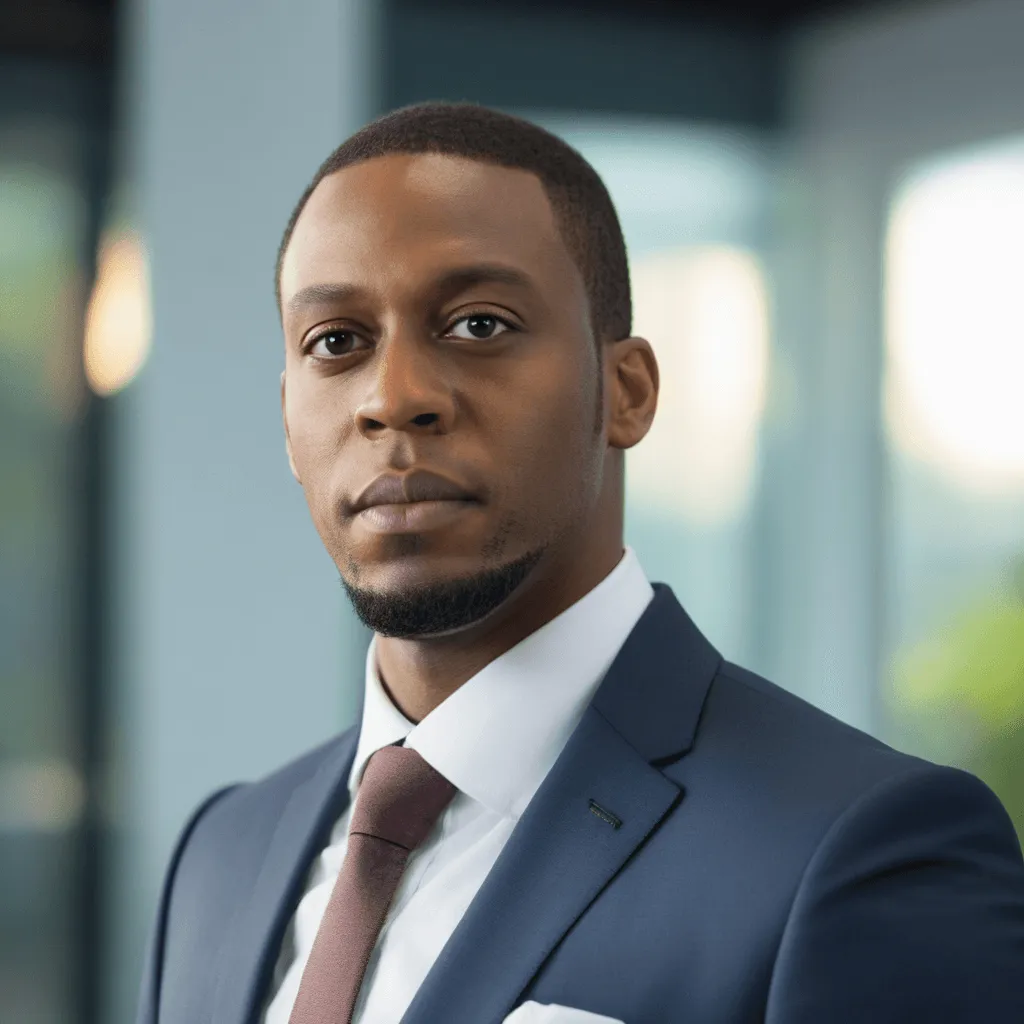 Professional headshot example in Office style